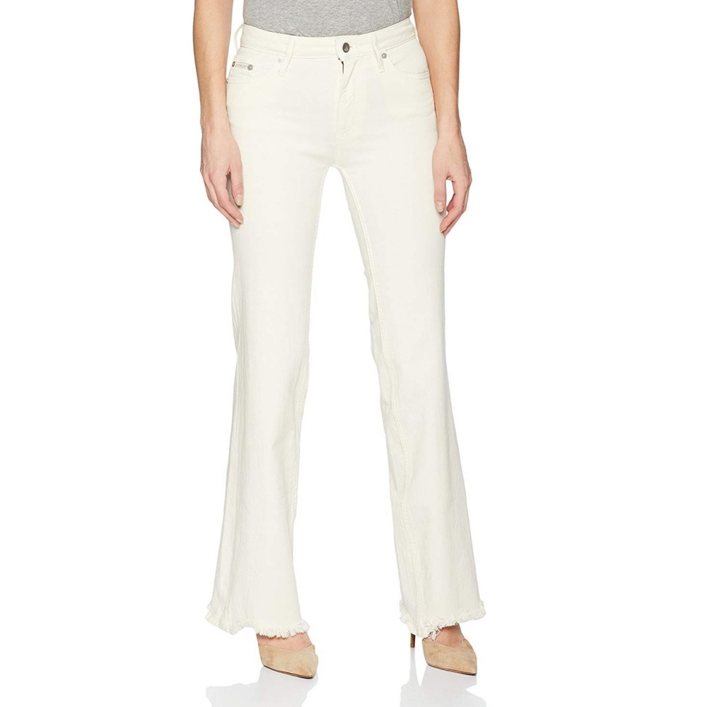Calvin Klein Women's Cream Flare Jeans